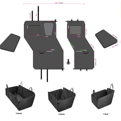 Detachable and Modular Hard Bottom Extender Car Seat Cover for Dogs